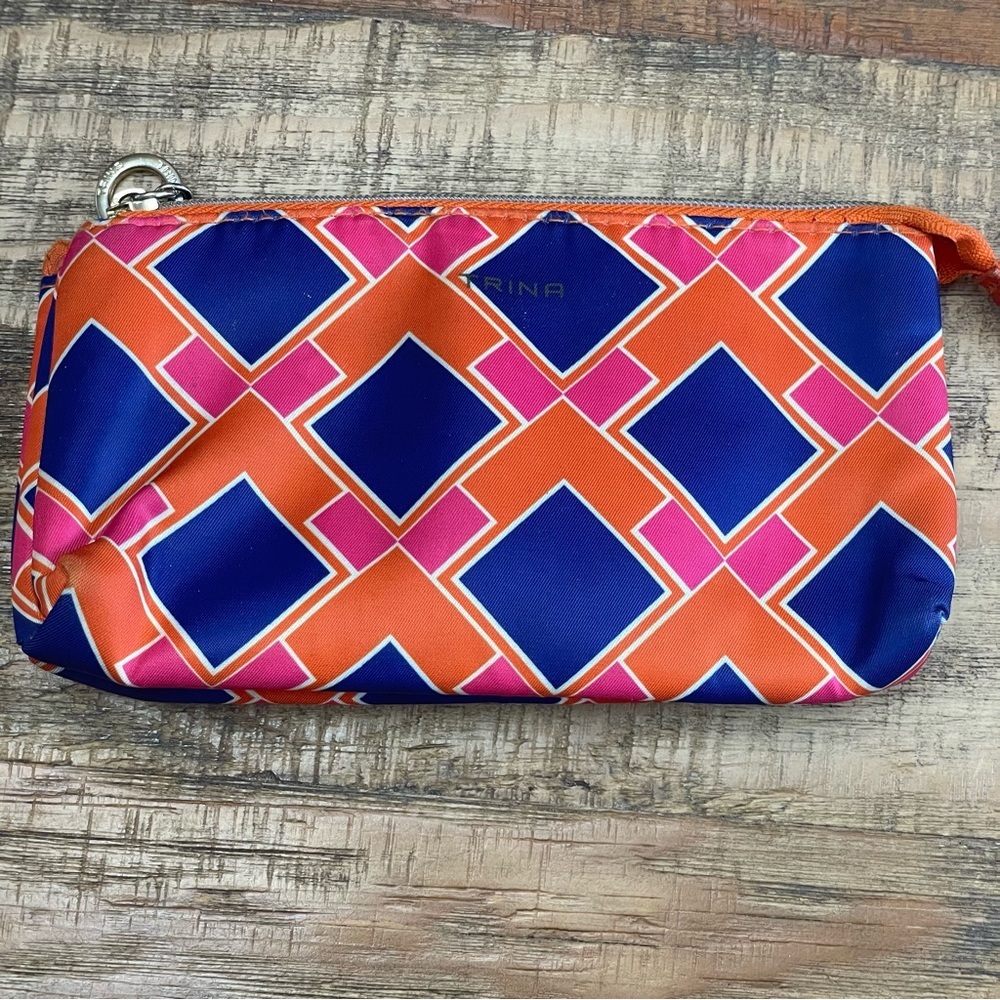 Trina large cosmetic/travel geo zippered pouch